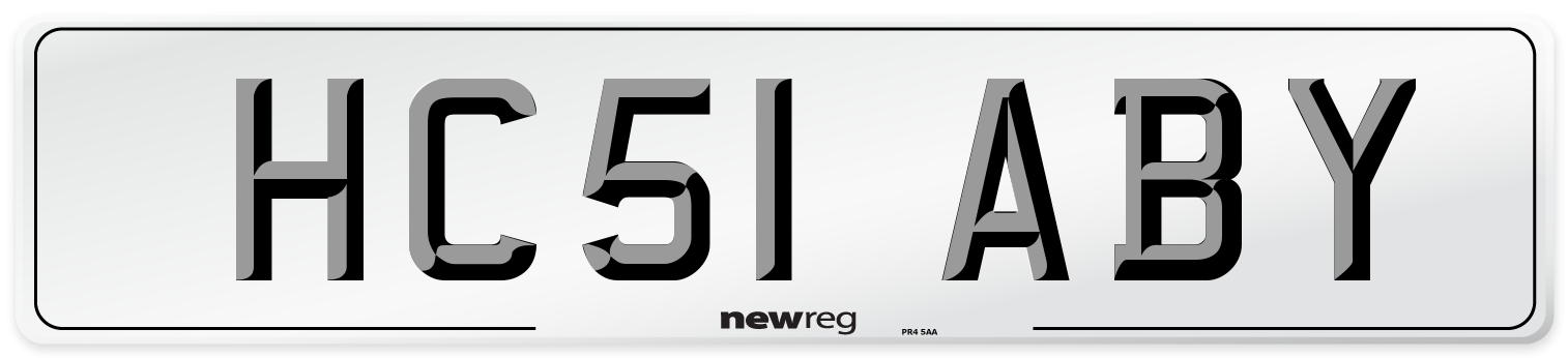HC51 ABY Number Plate from New Reg